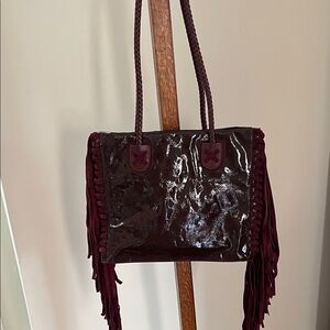 Tamara Mellon patent leather Burgundy Shoulder Bag